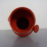 Italian orange ceramic studio vase with handle, 1970s