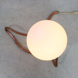 Vintage organic copper and opaline table lamp