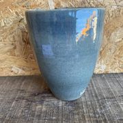 Ancient Vase JACKY COVILLE Glazed Stoneware Blue Vintage #D987