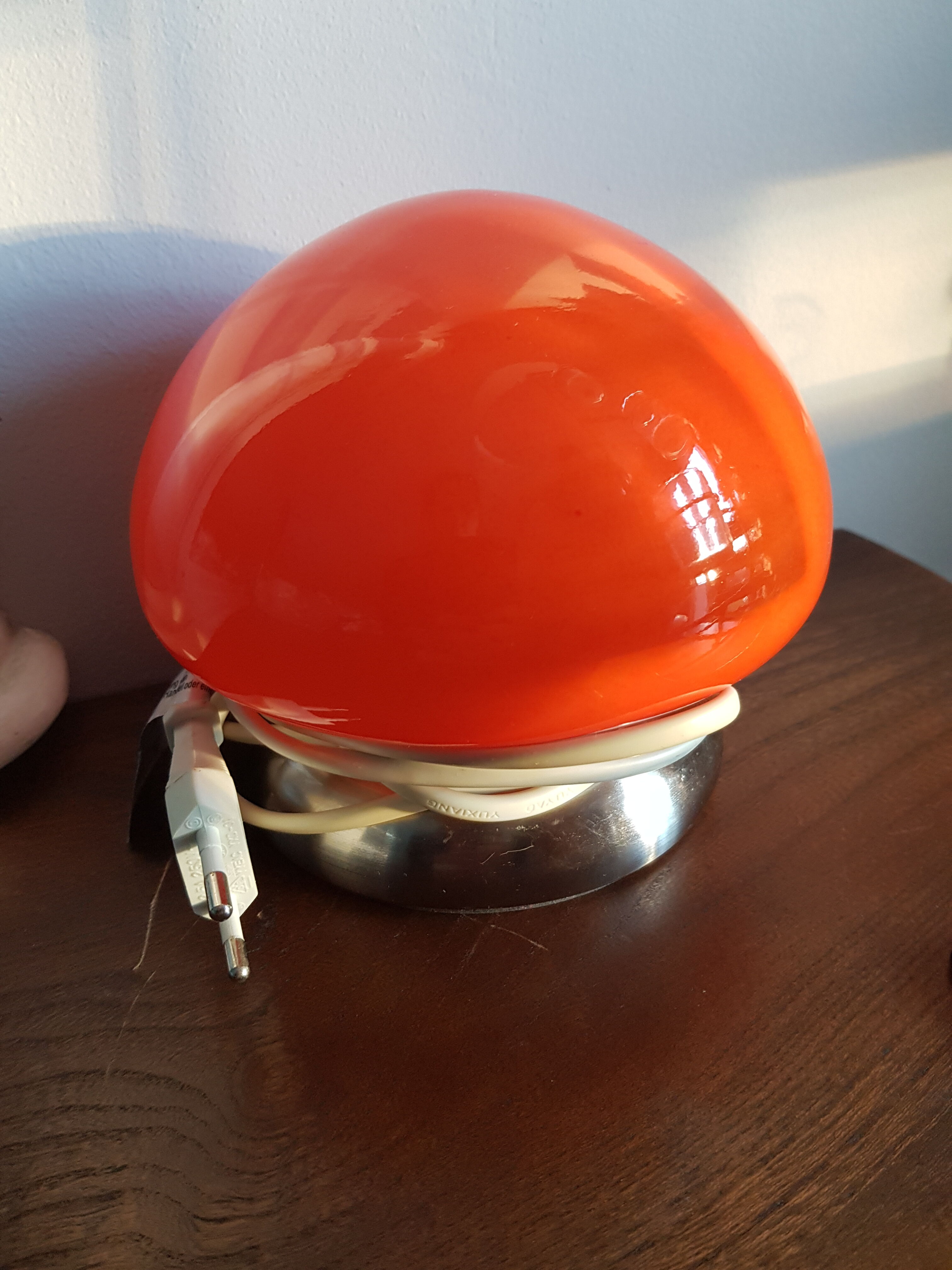 Lampe champignon tactile orange