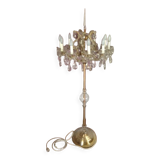 Lampadaire en bronze et cristal
