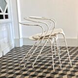 White metal chairs
