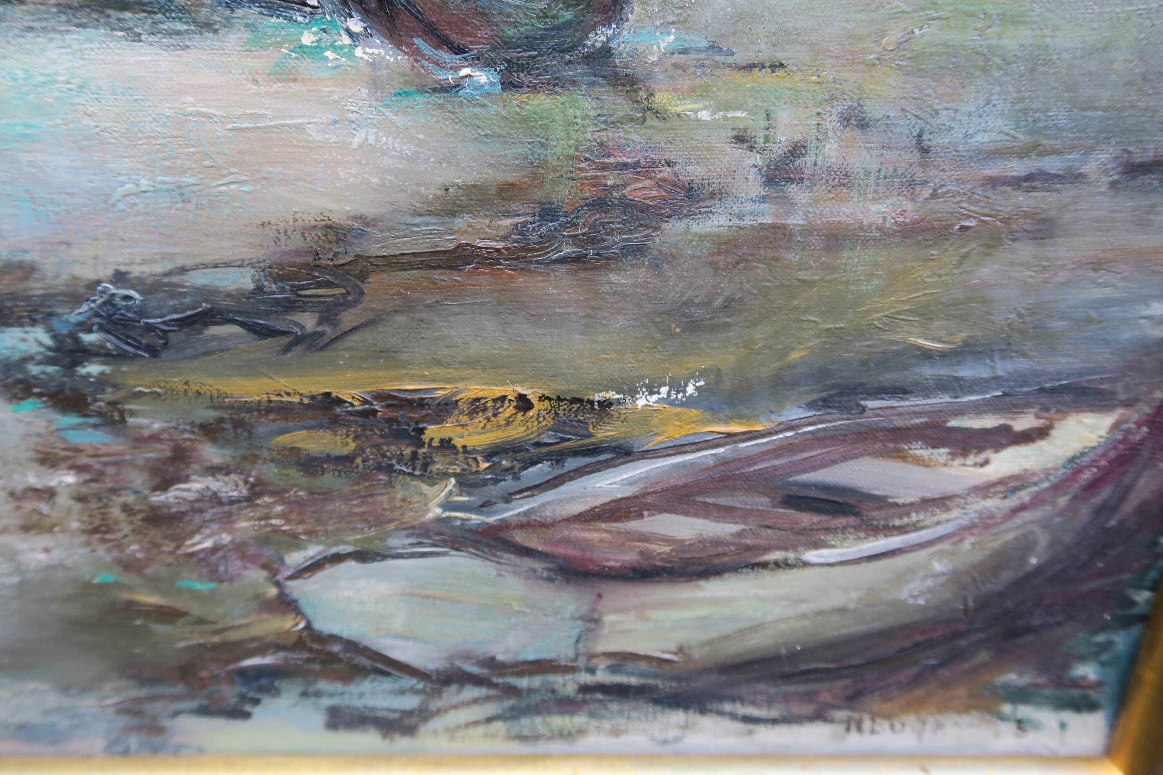 Painting seaside brittany artists' lounge 1970