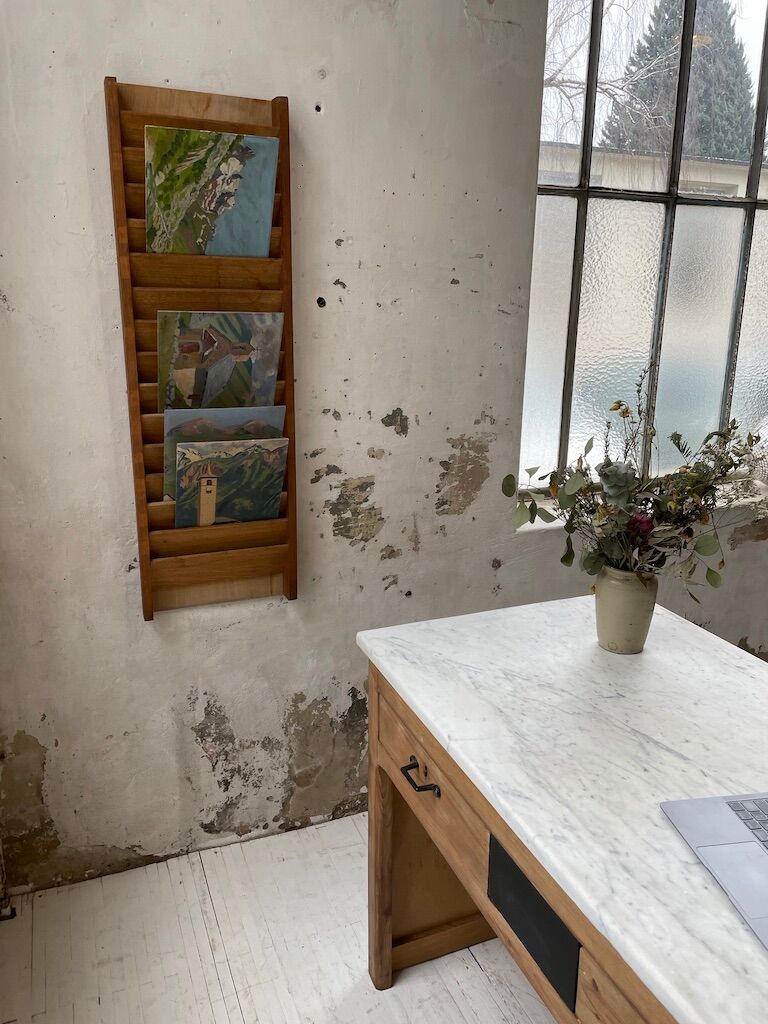 Oak wall magazine door