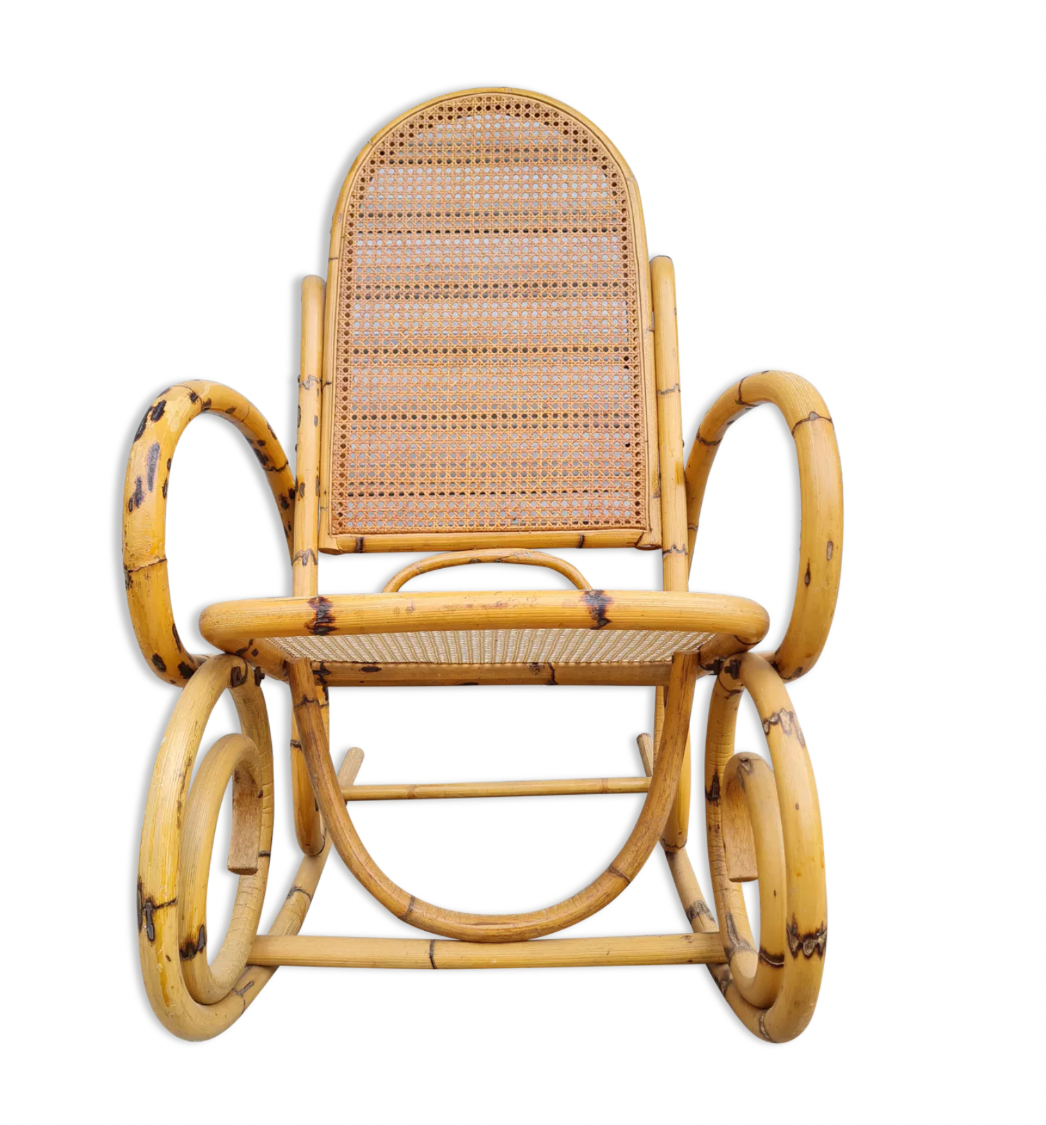 Rattan flesh rocking chair
