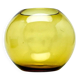 Vase moderne du milieu du siècle, en verre jaune, conçu par M. Słaboń, Pologne, années 1970.