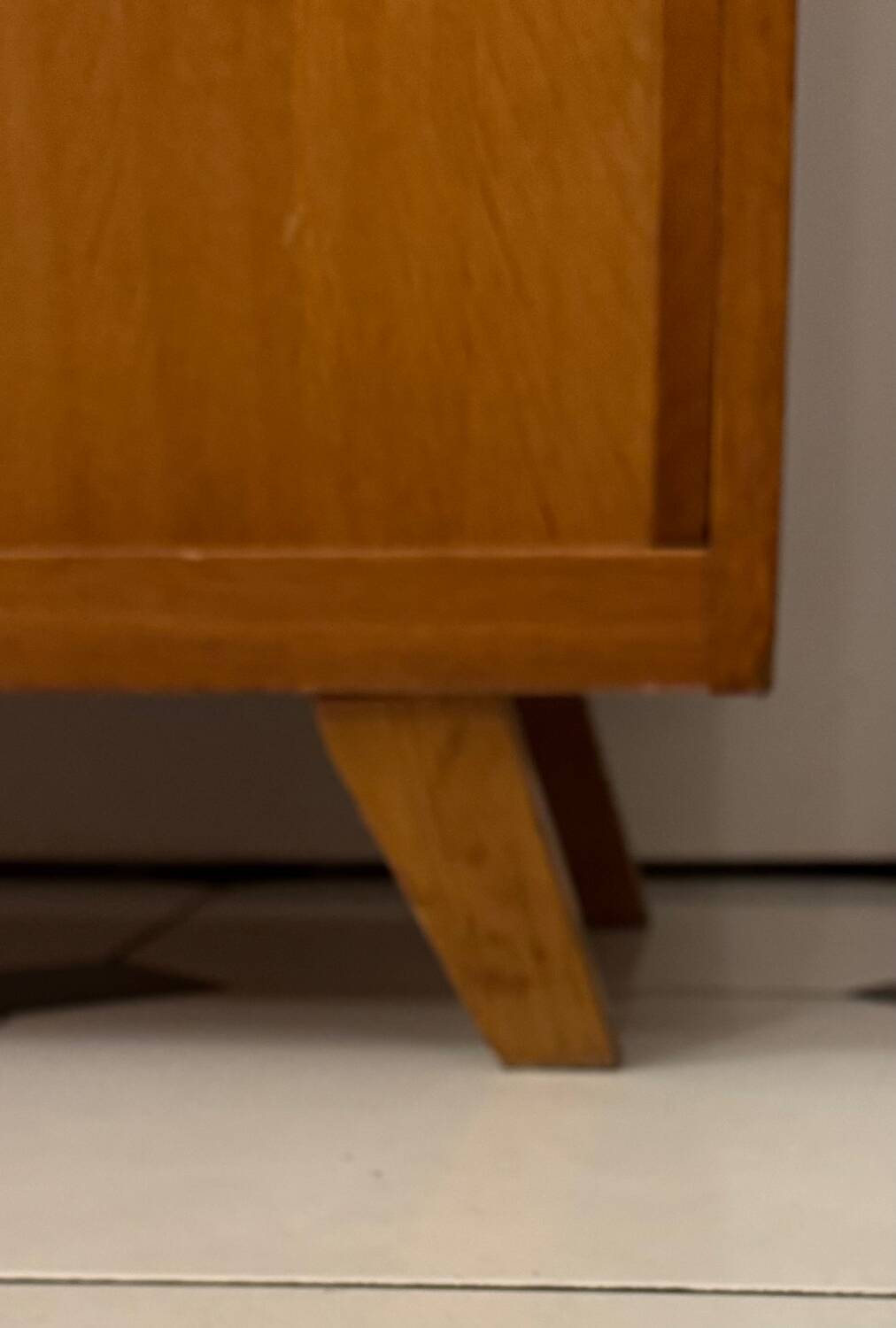 Vintage shoe cabinet with compass legs