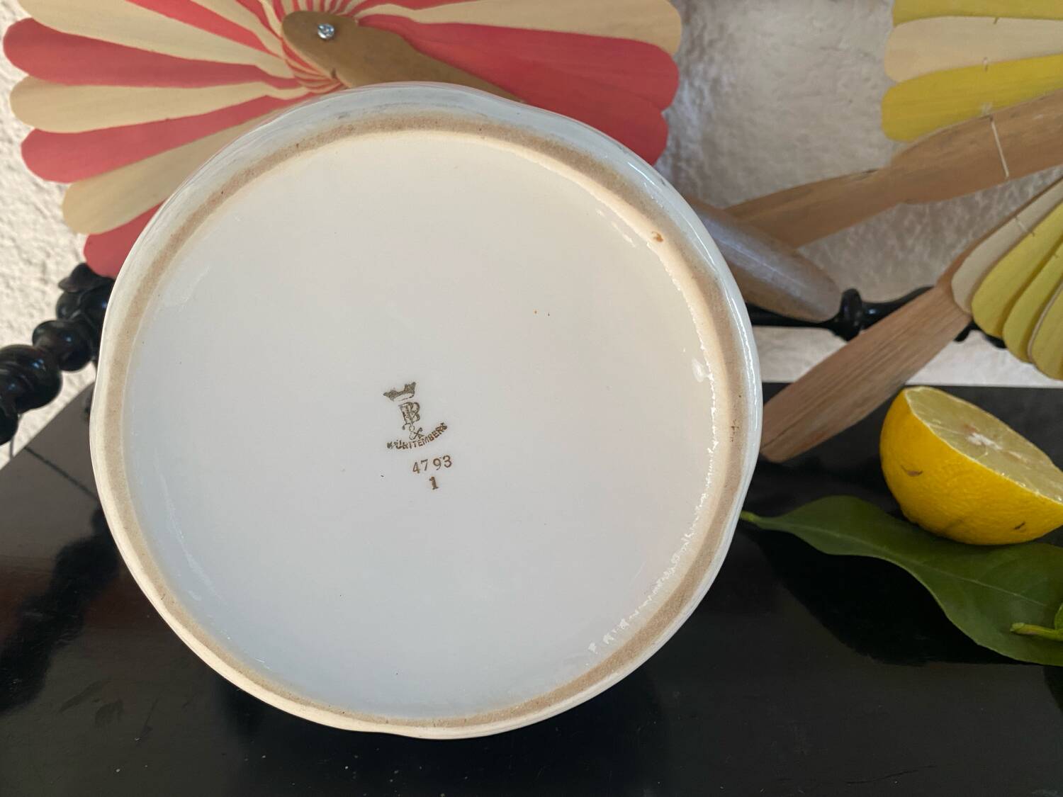 Vintage porcelain jug with lid