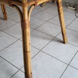Dining table, bamboo and split rattan