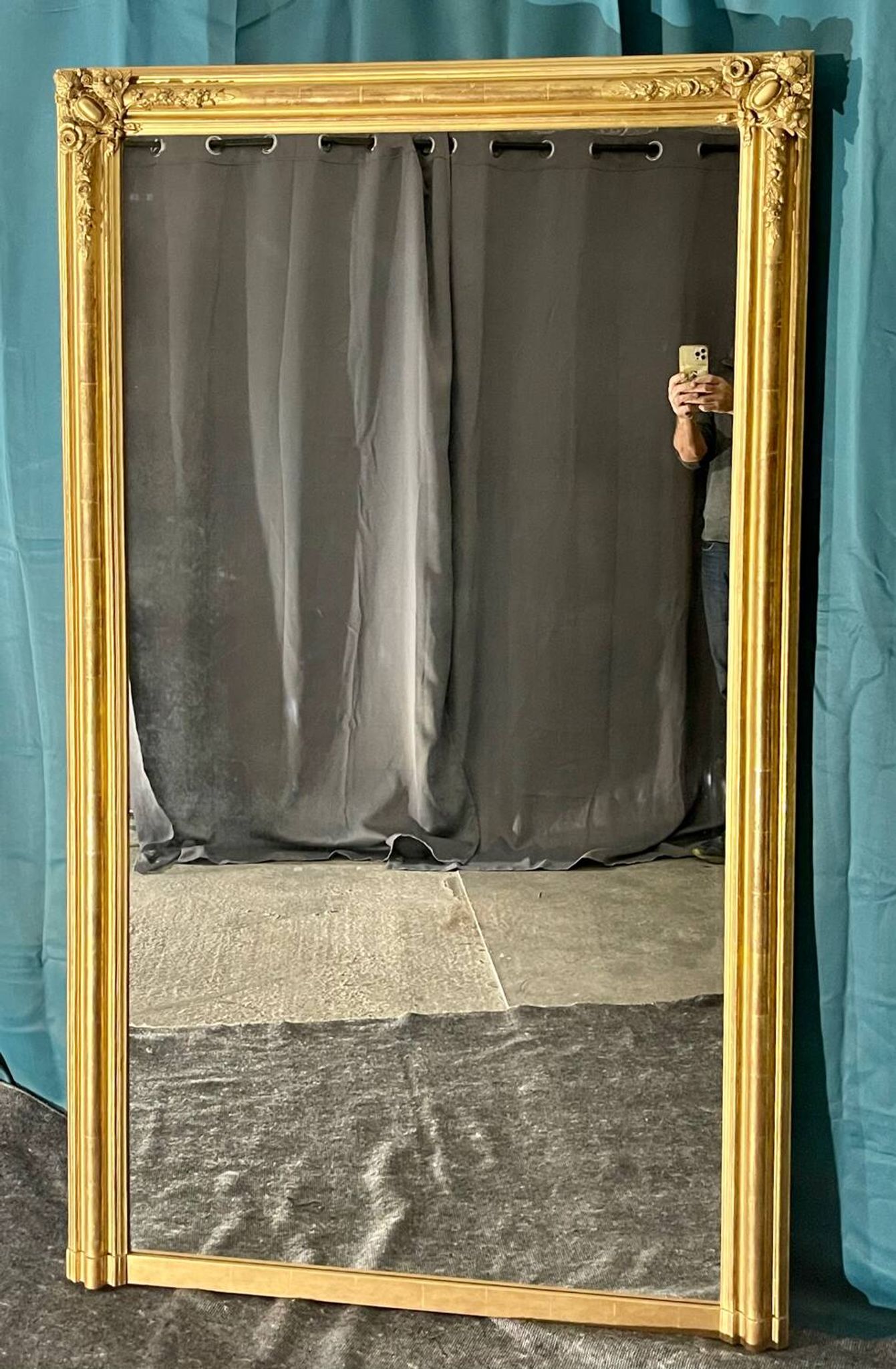 Large old 19th century mirror high 177 x 104.5 cm very good condition