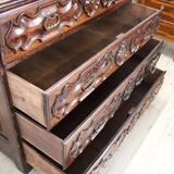 Antique Carved Walnut Chest of Drawers, 17th Century