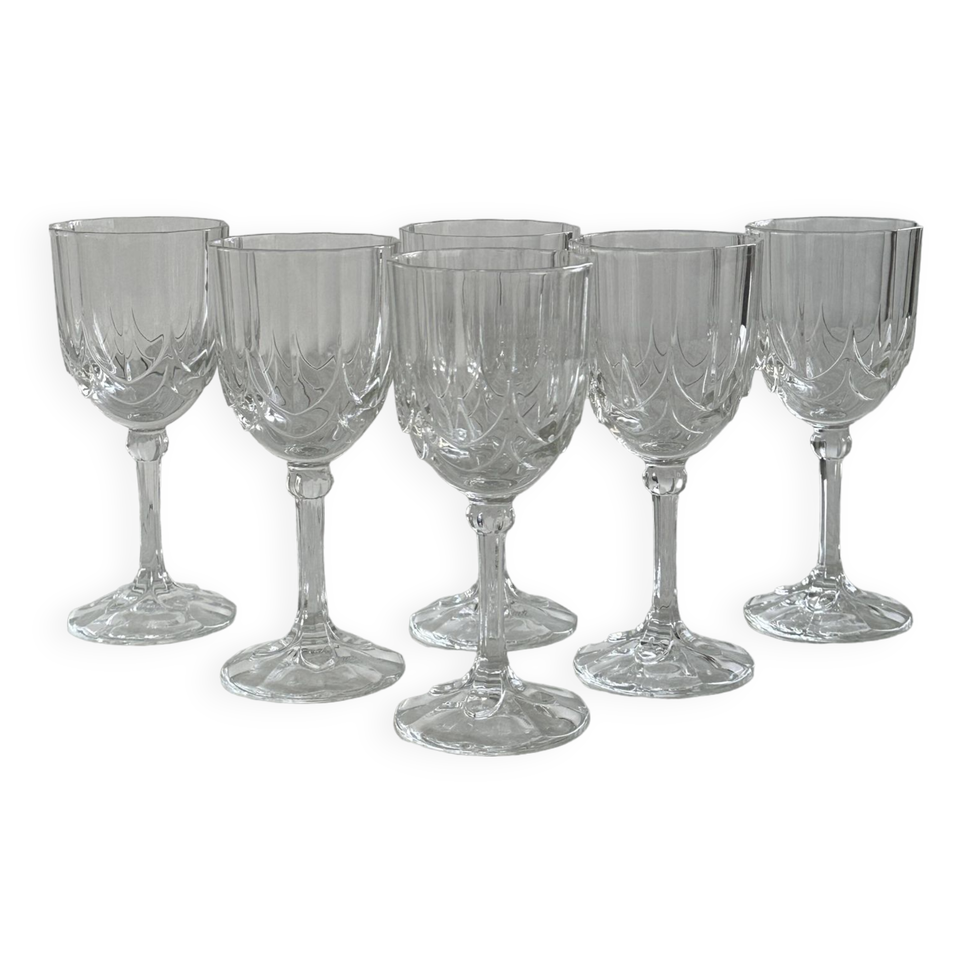 6 petal white wine/liquor glasses.