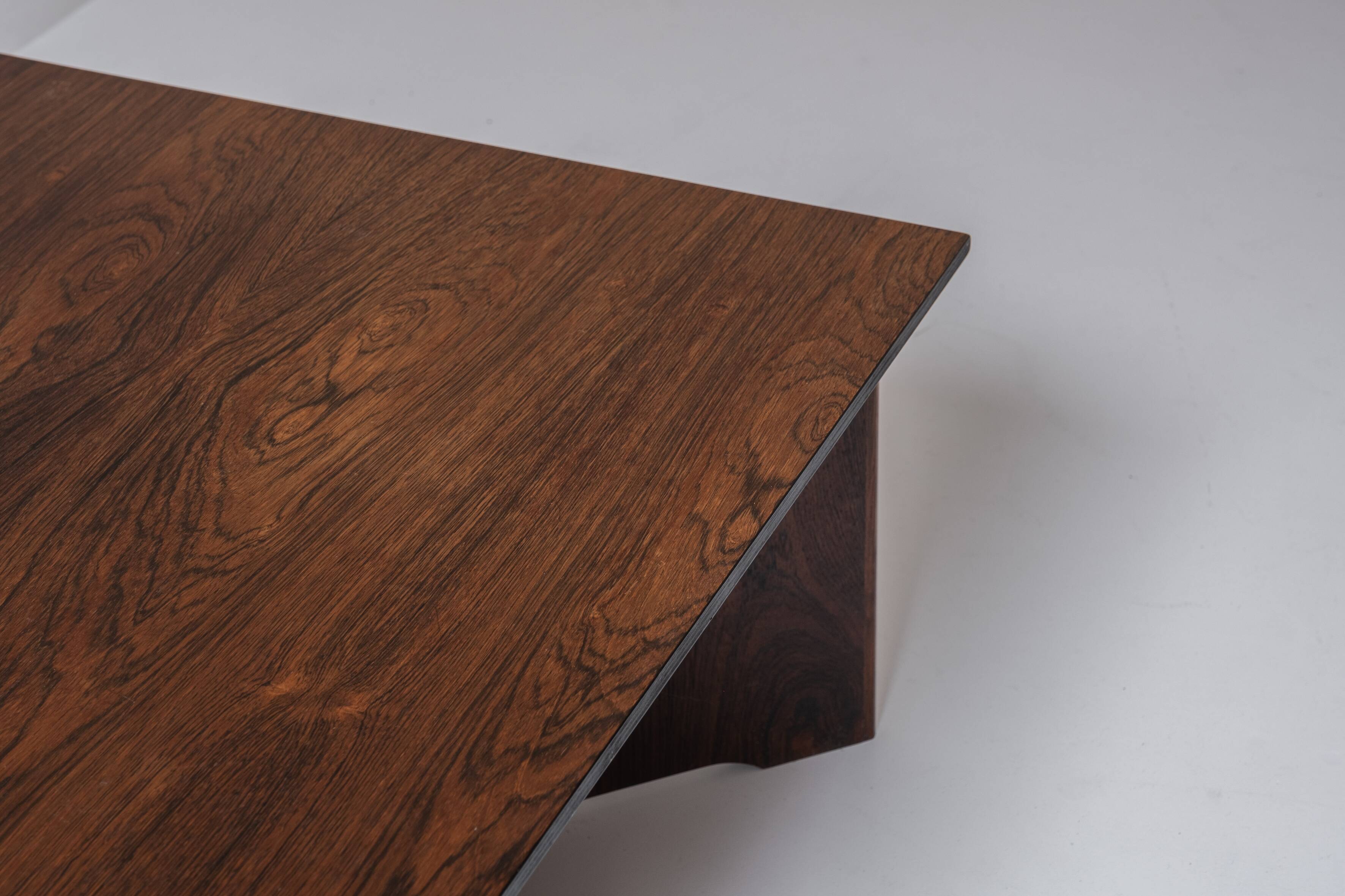 Rosewood square coffee table from Denmark, designed in the 1960s.