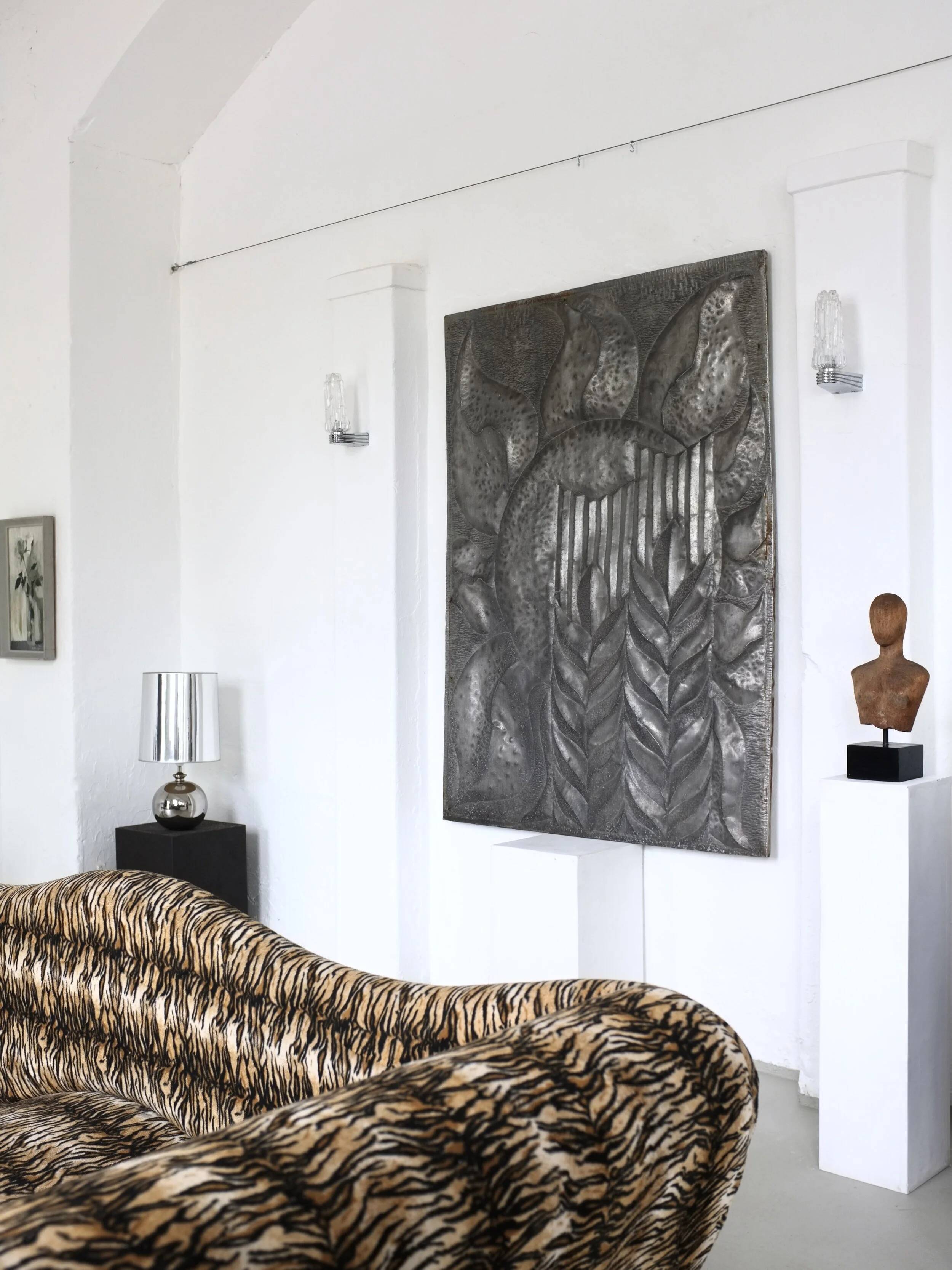 Extra-large postmodern animal print sofa | Germany | 1990s