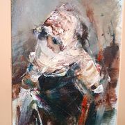 Large oil painting on canvas - Alberto Alberti (1894-1974) 1959 - female figure