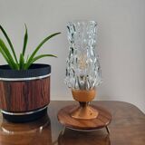 Tripod vintage tafellamp uit de jaren 60 met glazen lampenkap