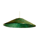 Vintage green braided rattan suspension
