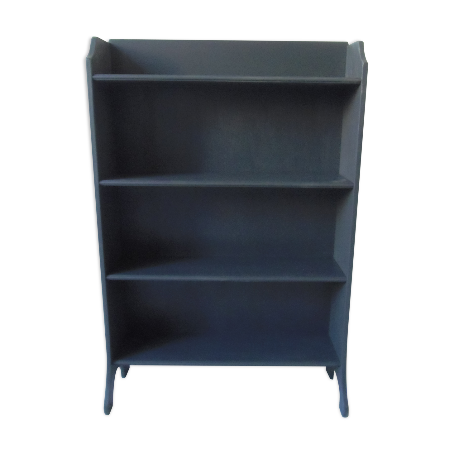 Vintage bookcase grey slate waxed