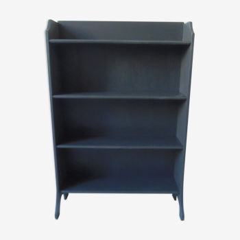 Vintage bookcase grey slate waxed