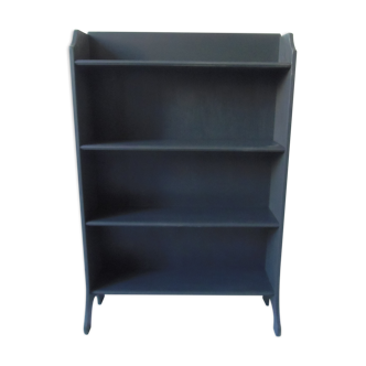 Vintage bookcase grey slate waxed
