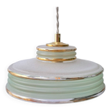 Pendant light in green granite glass with dome from the 1930s - 4 copies in stock
