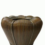 Large Mid-Century Modern Rattan Bamboo Cachepot Plant Holder, 1970s