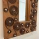 brutalist mirror in wood and metal 1970