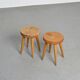 Pair of pine stools by René Martin, France, circa 1965