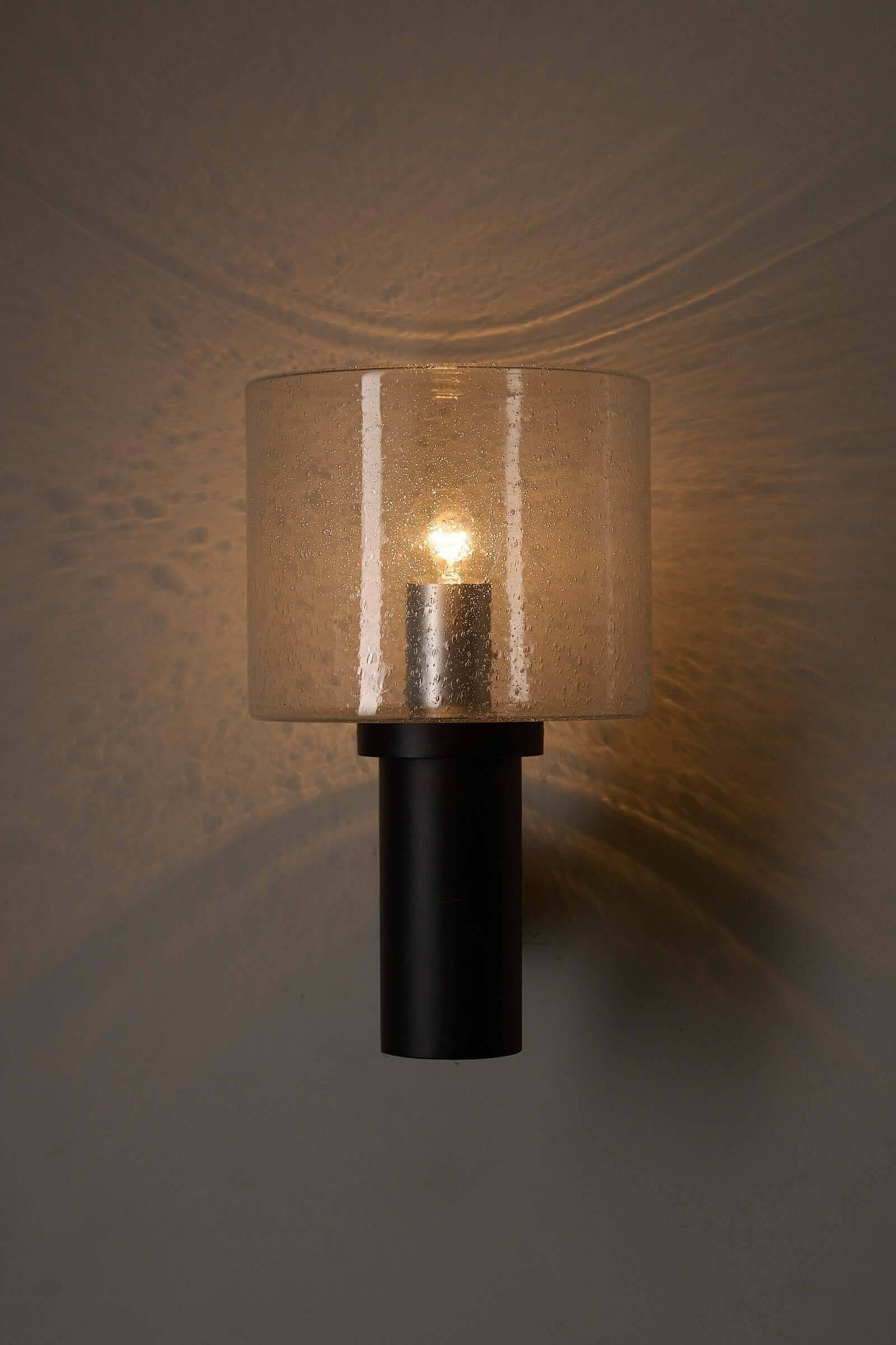 Glashütte Limburg conical bubble glass outdoor sconce