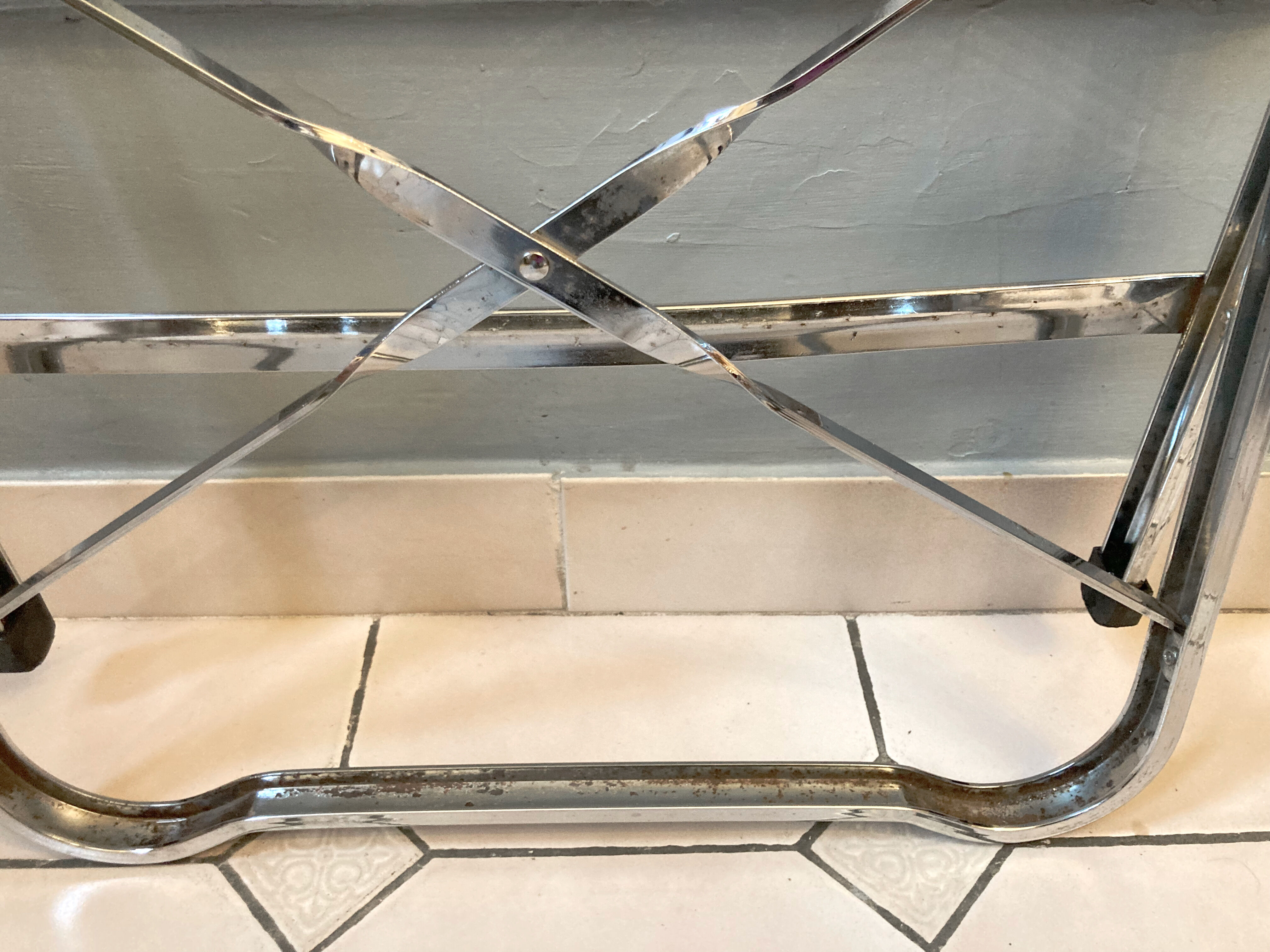 4 vintage folding chairs in chrome