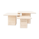 Set of 3 vintage travertine pull out tables