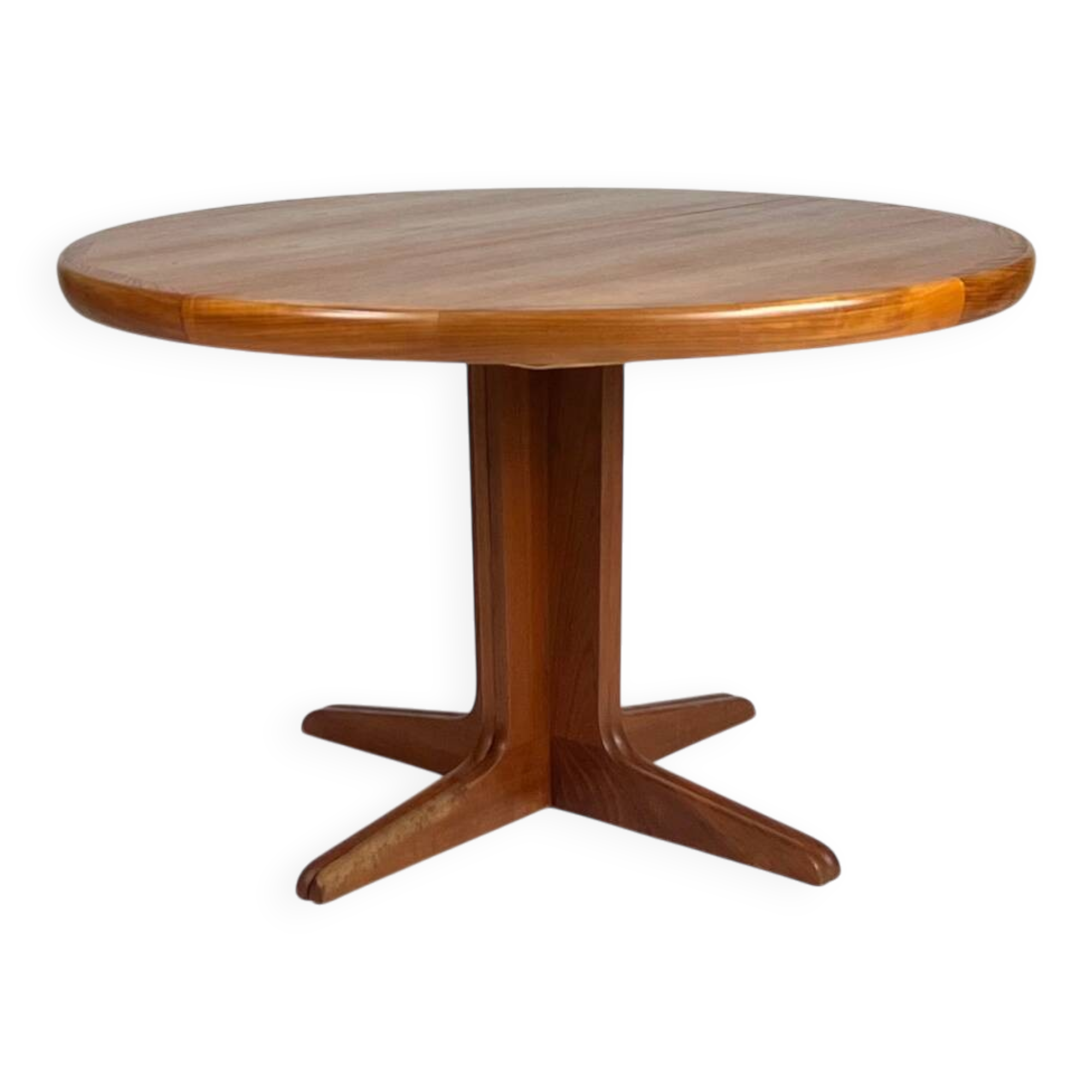 Danish teak round dining table extendable vintage design