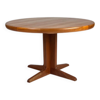 Danish teak round dining table extendable vintage design
