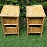 Pair of bamboo bedside tables