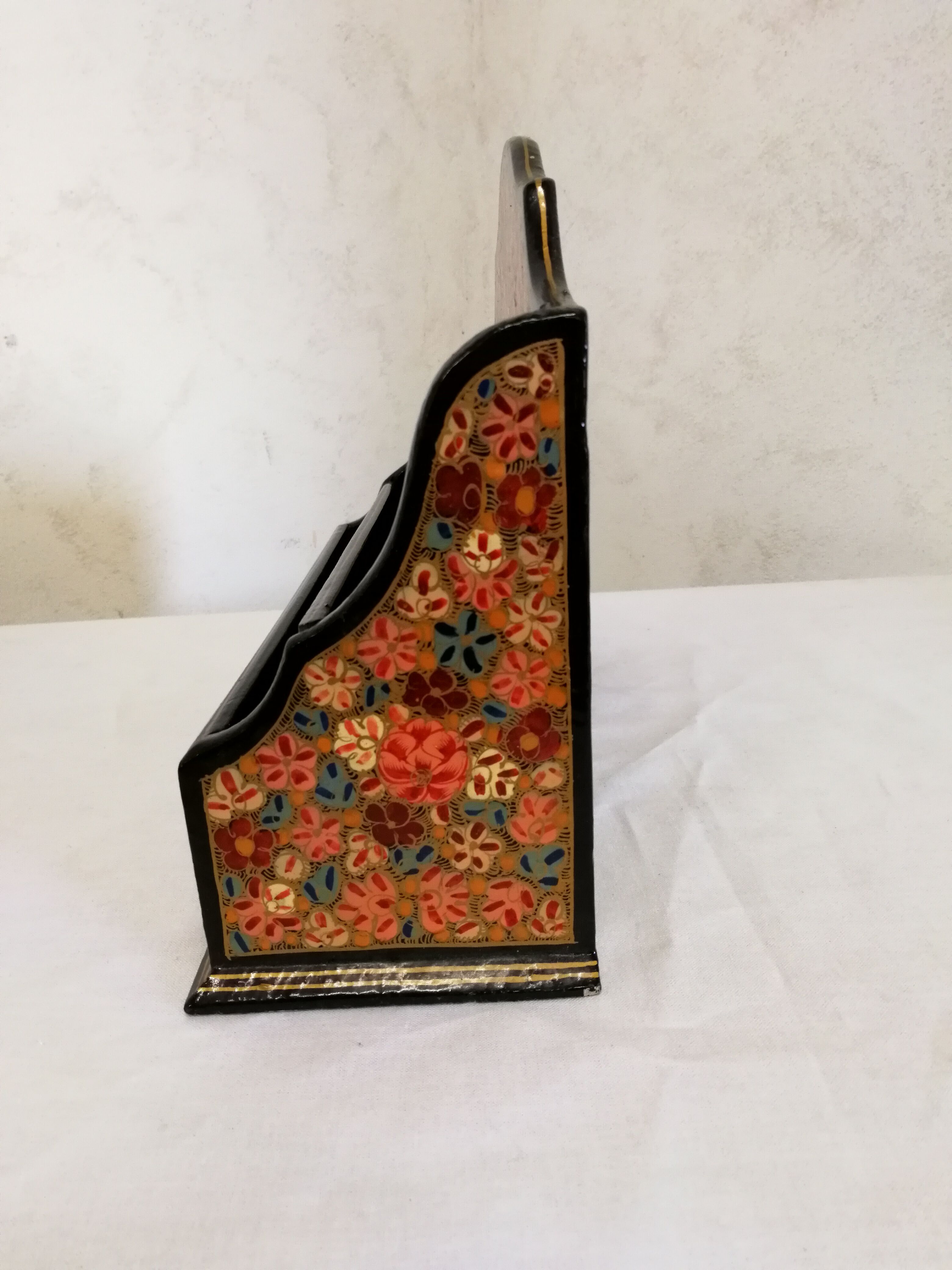 Old floral letter holder