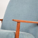 Renovated vintage armchairs sky blue