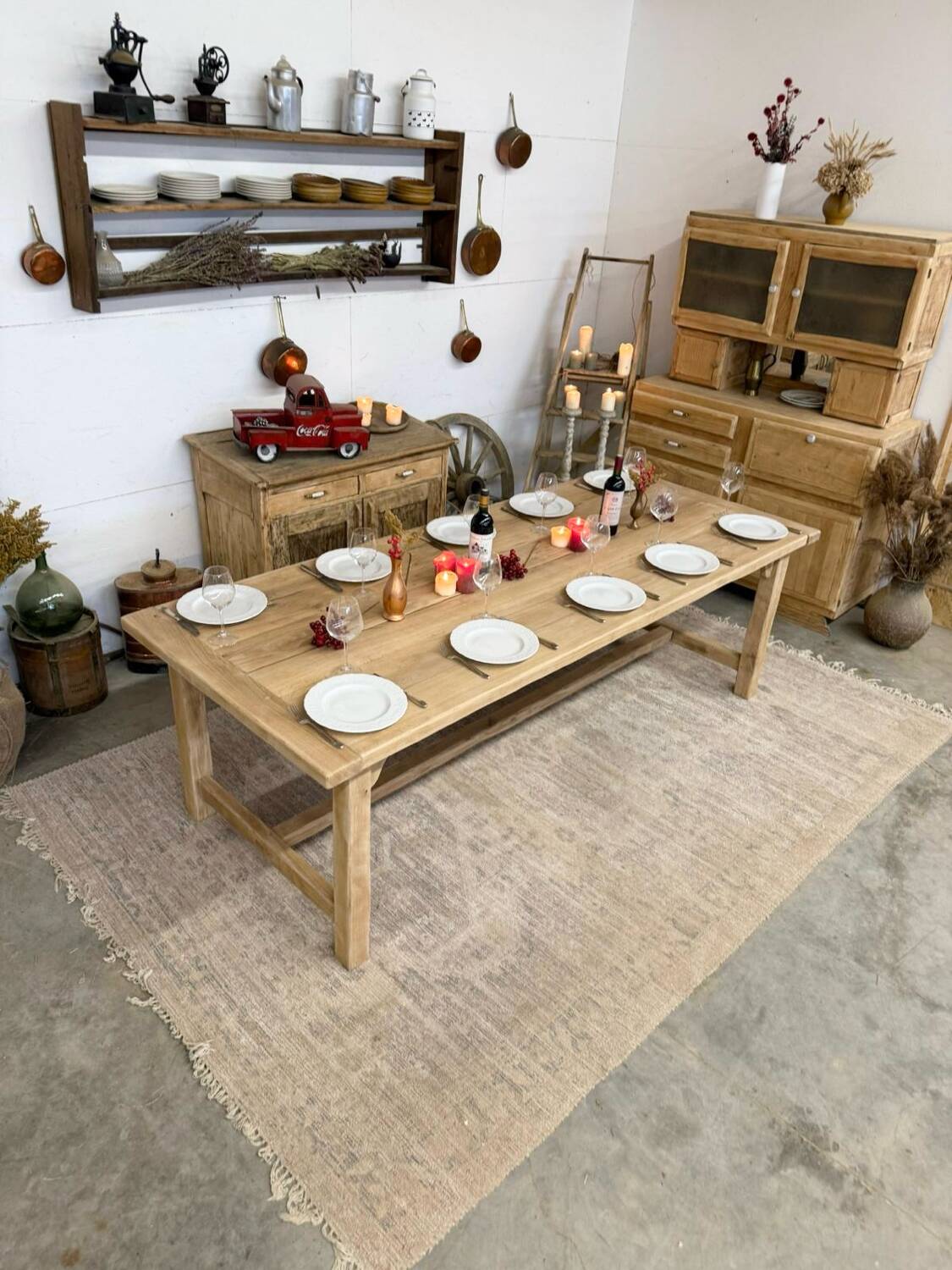 large solid oak farmhouse table