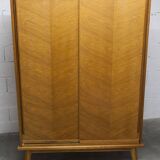 Armoire penderie 1950 pieds compas portes coulissantes plateau neuf