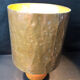Vintage modernist lamp in wood and hammered copper.