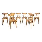 Série de 9 chaises bistrot lutherma banane boomerang