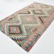 6x10 Decorative Rug, Soft Vintage Kilim Rug, Mint Green Area Kilim Rug,