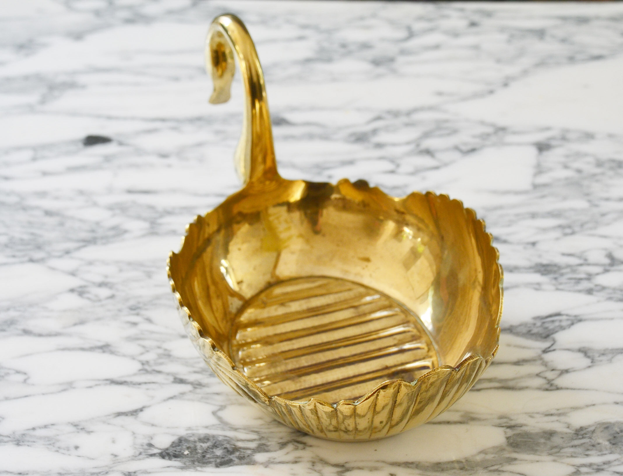 Swan brass trinket bowl from the 60/70
