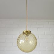 1 of 2 handblown amber glass pendant lamp redesign vintage Italian lighting