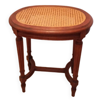 Tabouret canné bois