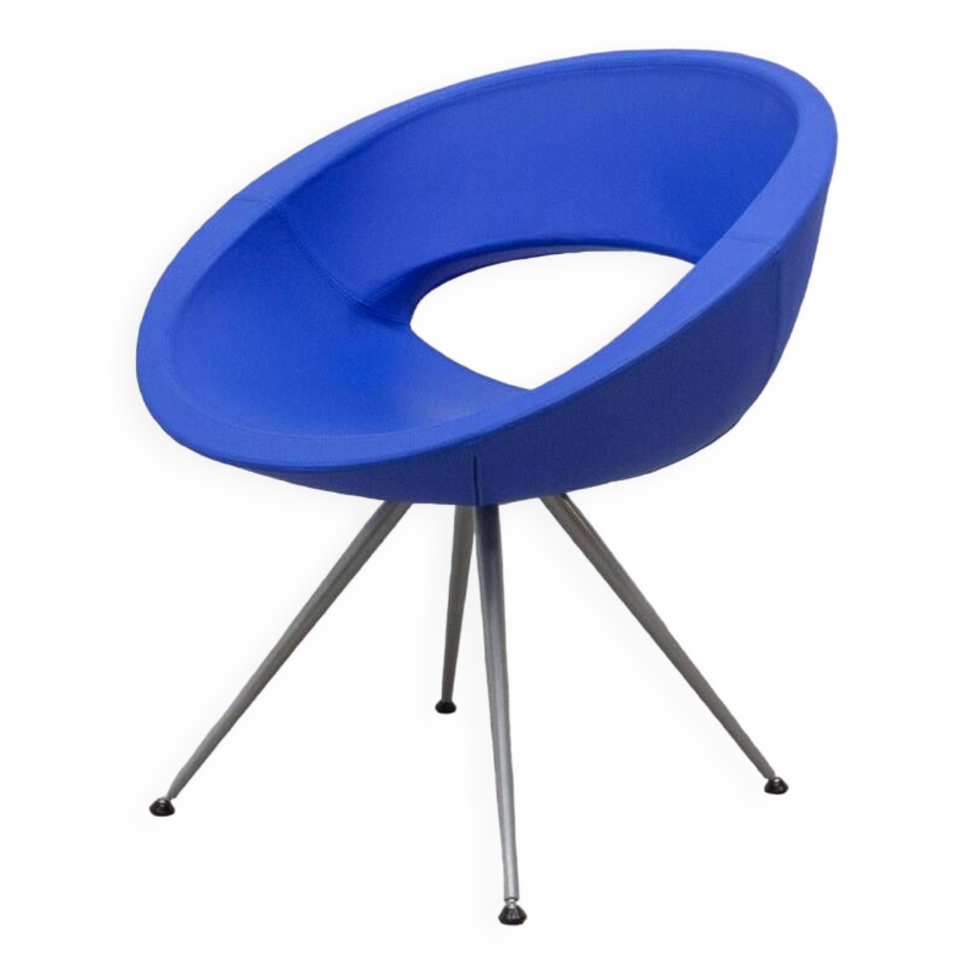 Sesta Smile armchair in Blue imitation leather