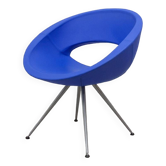 Sesta Smile armchair in Blue imitation leather
