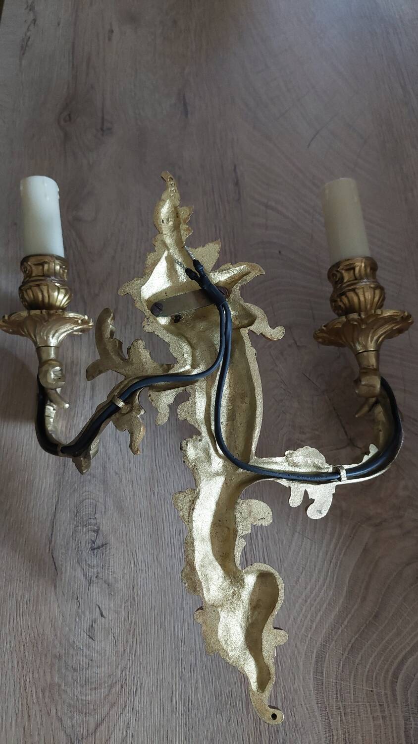 bronze wall light signed Petitot