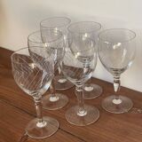 4 crystal wine glasses with stems
