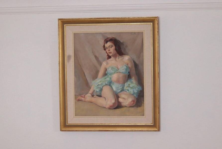 Huile sur toile originale française – « Portrait de femme » par Philippe de Rougemont – vintage et encadrée – 72,5 × 64 cm (28,5" × 25,2")