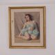 Original French oil on canvas – “Woman Portrait” by Philippe de Rougemont – vintage & framed – 72.5 × 64 cm (28.5" × 25.2")